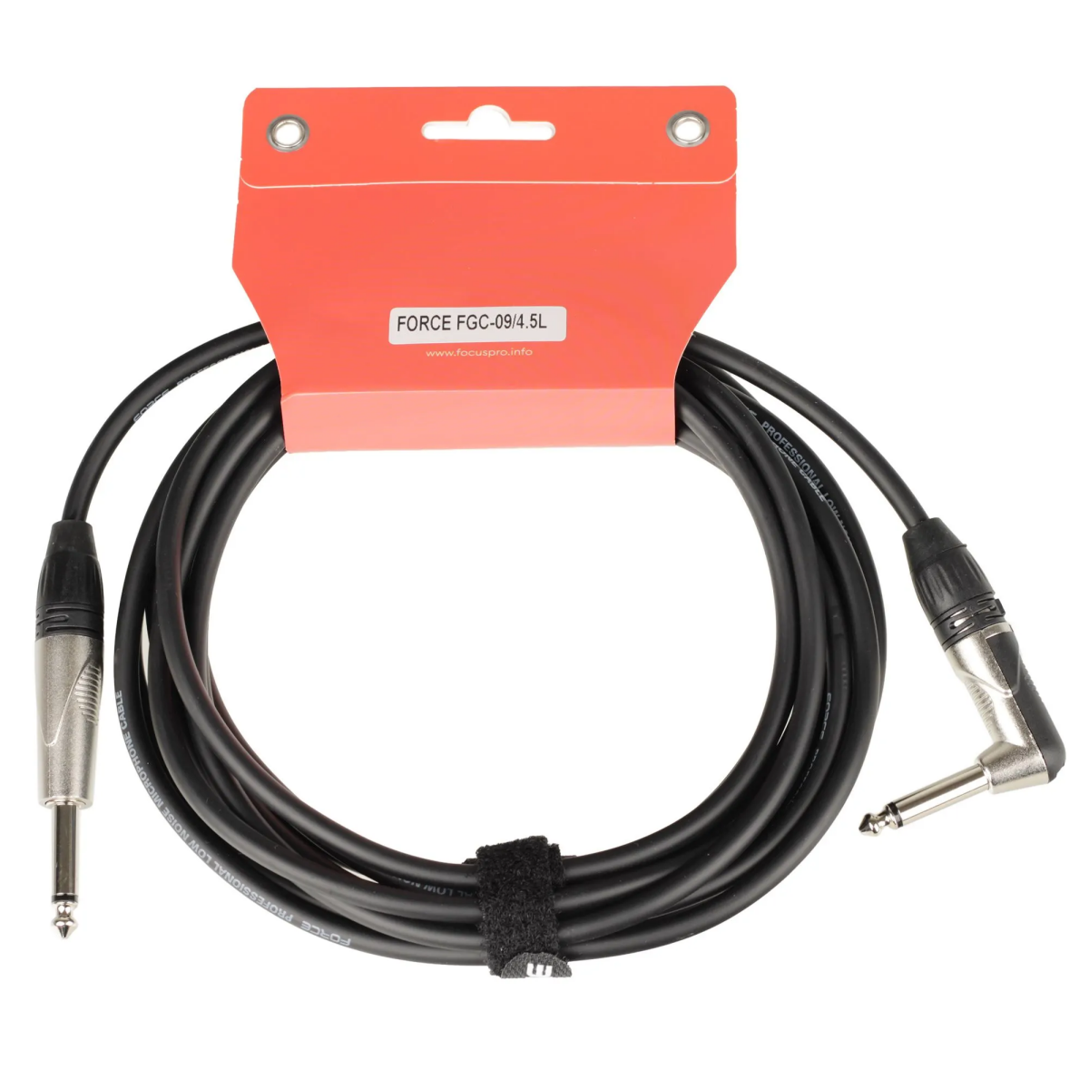 Кабель инструментальный 6.3 Jack (M) - 6.3 Jack (M), 4.5м, FORCE FGC-09/4.5L Black - фото 2