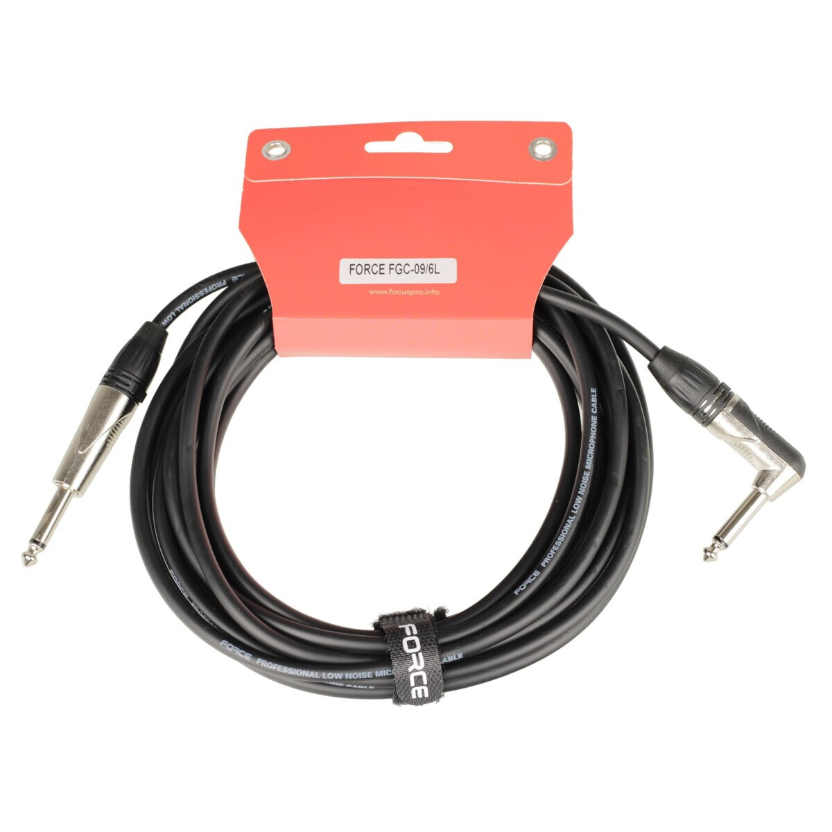 Кабель инструментальный 6.3 Jack (M) - 6.3 Jack (M), 6м, FORCE FGC-09/6L Black - фото 2