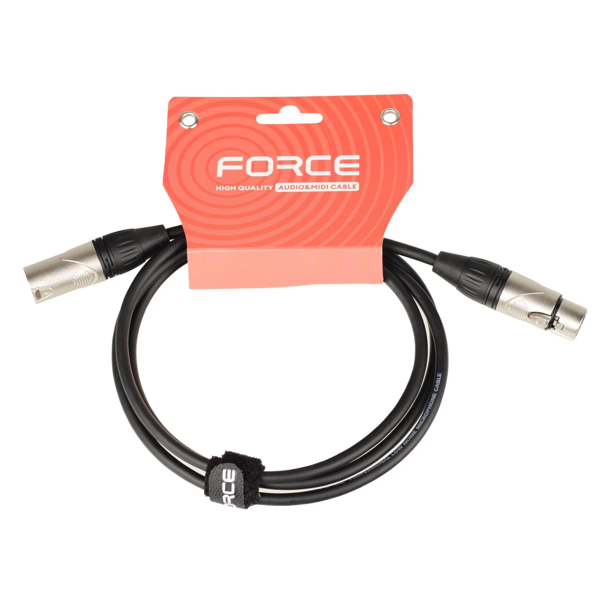 Кабель микрофонный XLR (M) - XLR (F), 1.5м, FORCE FMC-05 Black