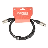 Кабель микрофонный XLR (M) - XLR (F), 1.5м, FORCE FMC-05 Black (FMC-05/1.5)