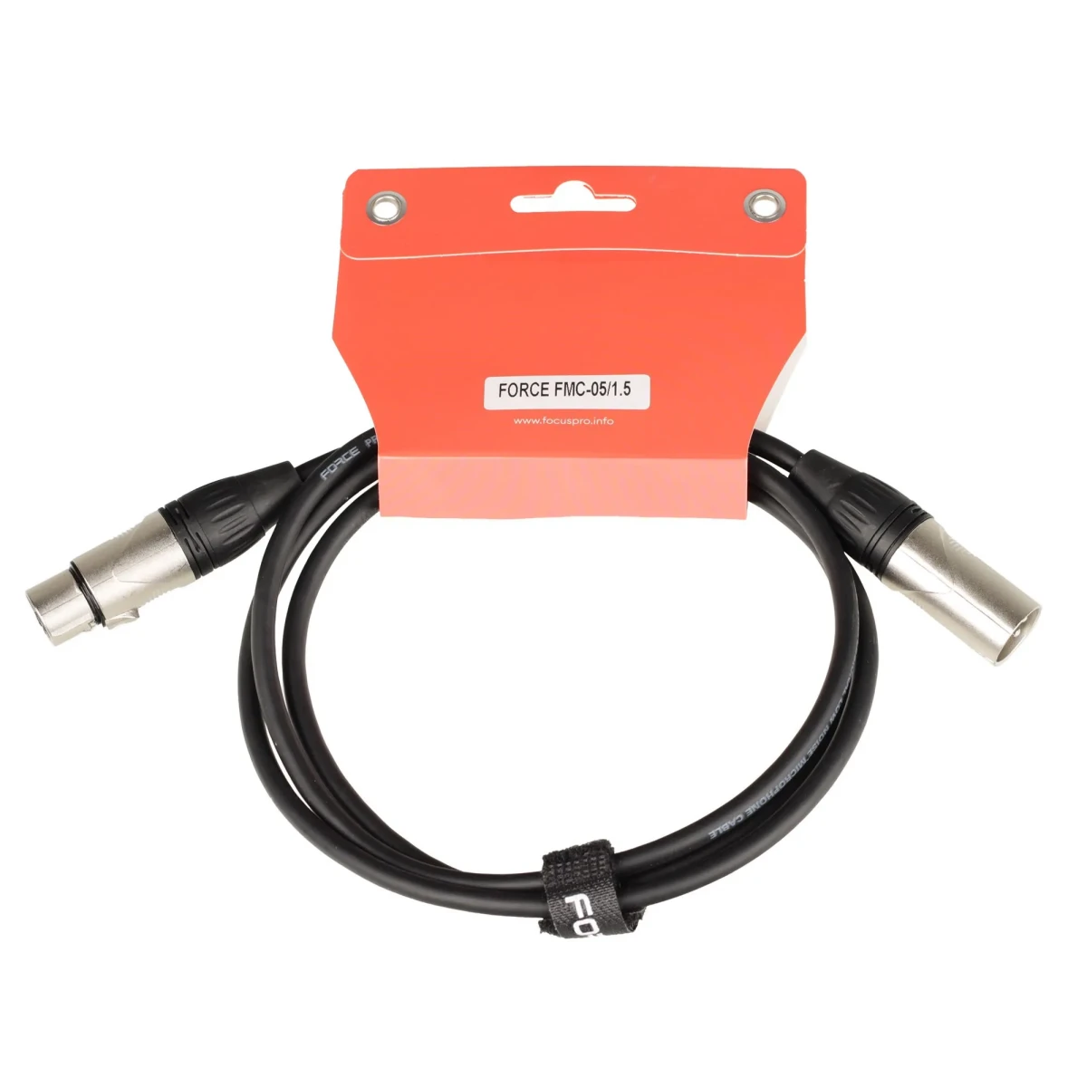 Кабель микрофонный XLR (M) - XLR (F), 1.5м, FORCE FMC-05 Black - FMC-05/1.5 - фото 2