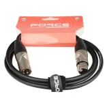 Кабель микрофонный XLR (M) - XLR (F), 1.5м, FORCE FMC-05 Black (FMC-05/1.5)