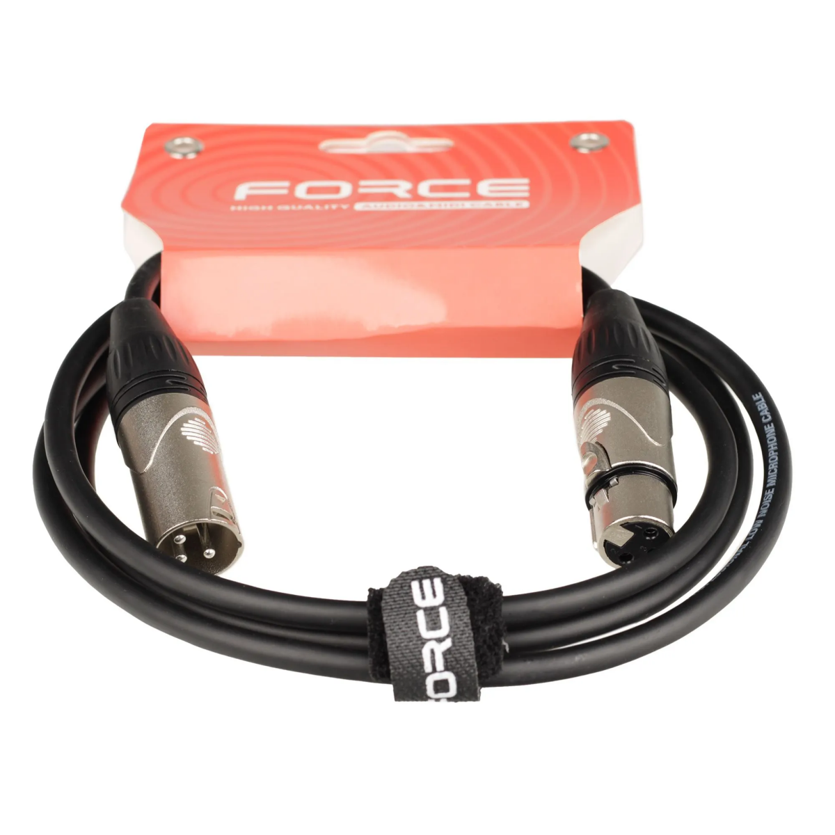 Кабель микрофонный XLR (M) - XLR (F), 1.5м, FORCE FMC-05 Black - FMC-05/1.5 - фото 3
