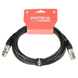 Кабель микрофонный XLR (M) - XLR (F), 4.5м, FORCE FMC-05 Black (FMC-05/4.5)