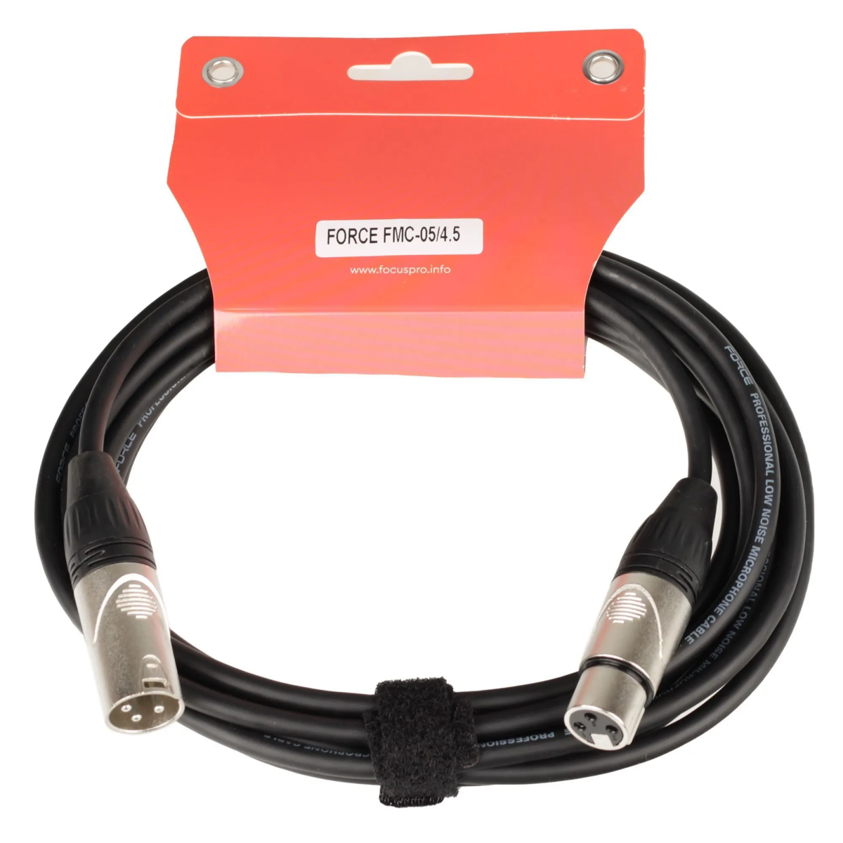 Кабель микрофонный XLR (M) - XLR (F), 4.5м, FORCE FMC-05 Black - FMC-05/4.5 - фото 2