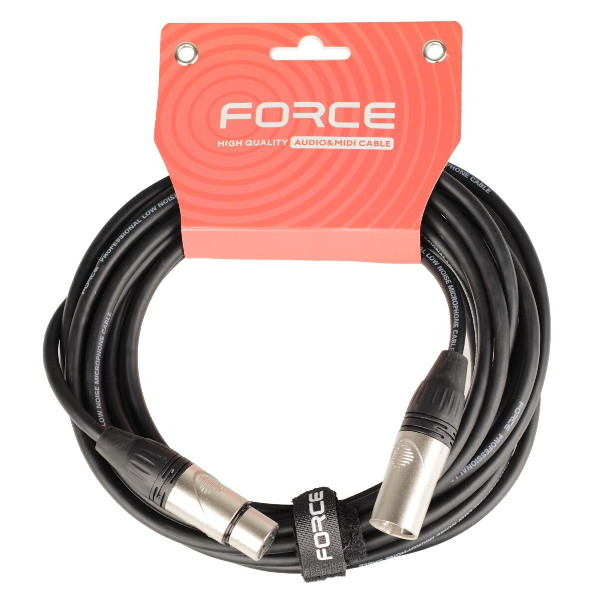 Кабель микрофонный XLR (M) - XLR (F), 6м, FORCE FMC-05 Black - FMC-05/6