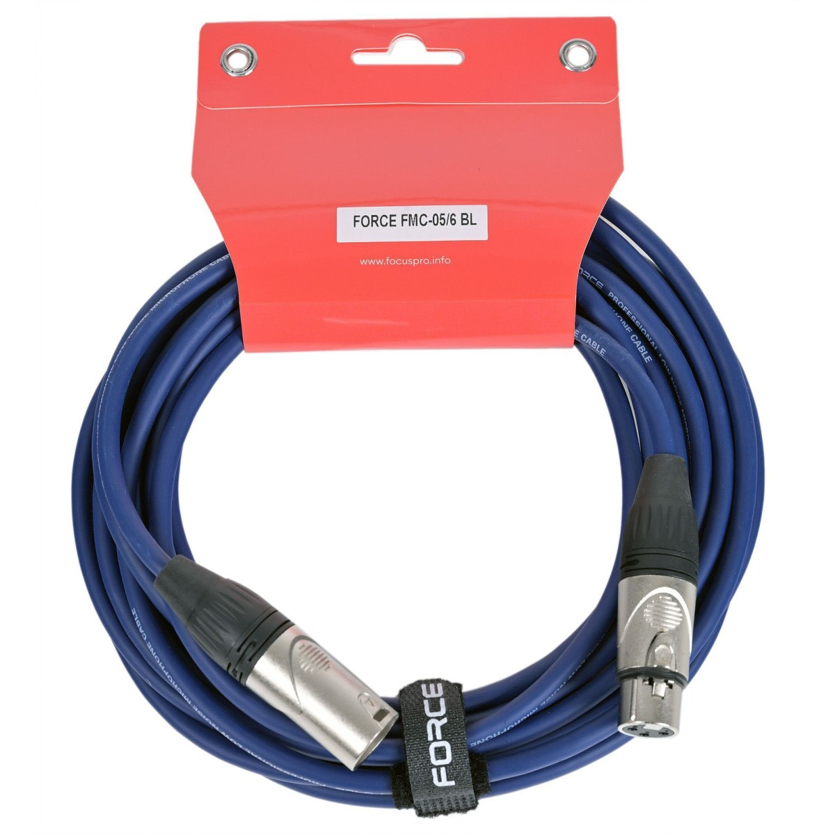 Кабель микрофонный XLR (M) - XLR (F), 6м, FORCE FMC-05 Blue - FMC-05/6 BL - фото 2