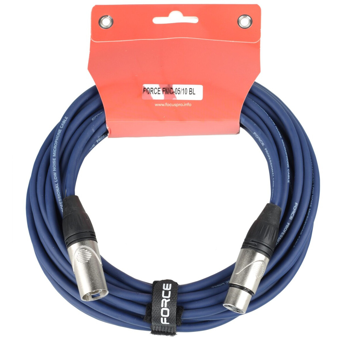 Кабель микрофонный XLR (M) - XLR (F), 10м, FORCE FMC-05 Blue - FMC-05/10 BL - фото 2