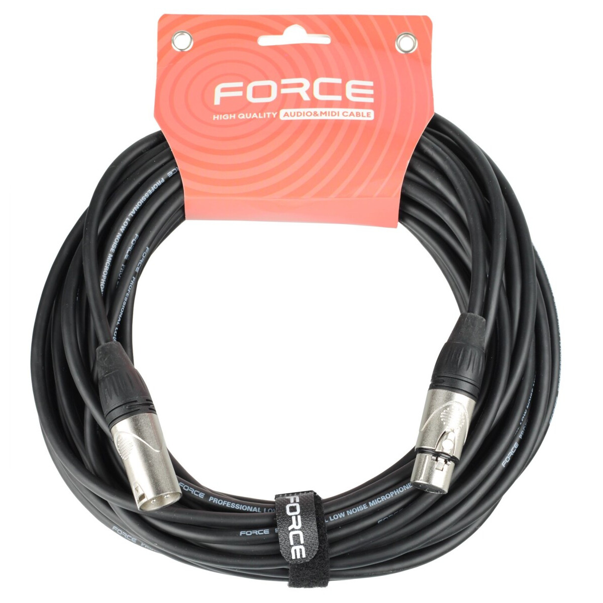 Кабель микрофонный XLR (M) - XLR (F), 15м, FORCE FMC-05 Black