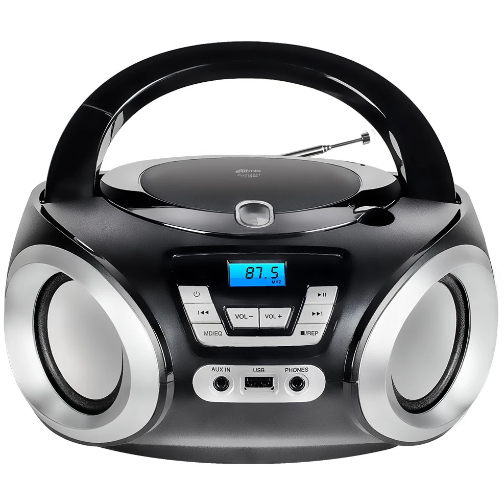 Аудиомагнитола Ritmix RBB-450BT Black/Silver - фото 2