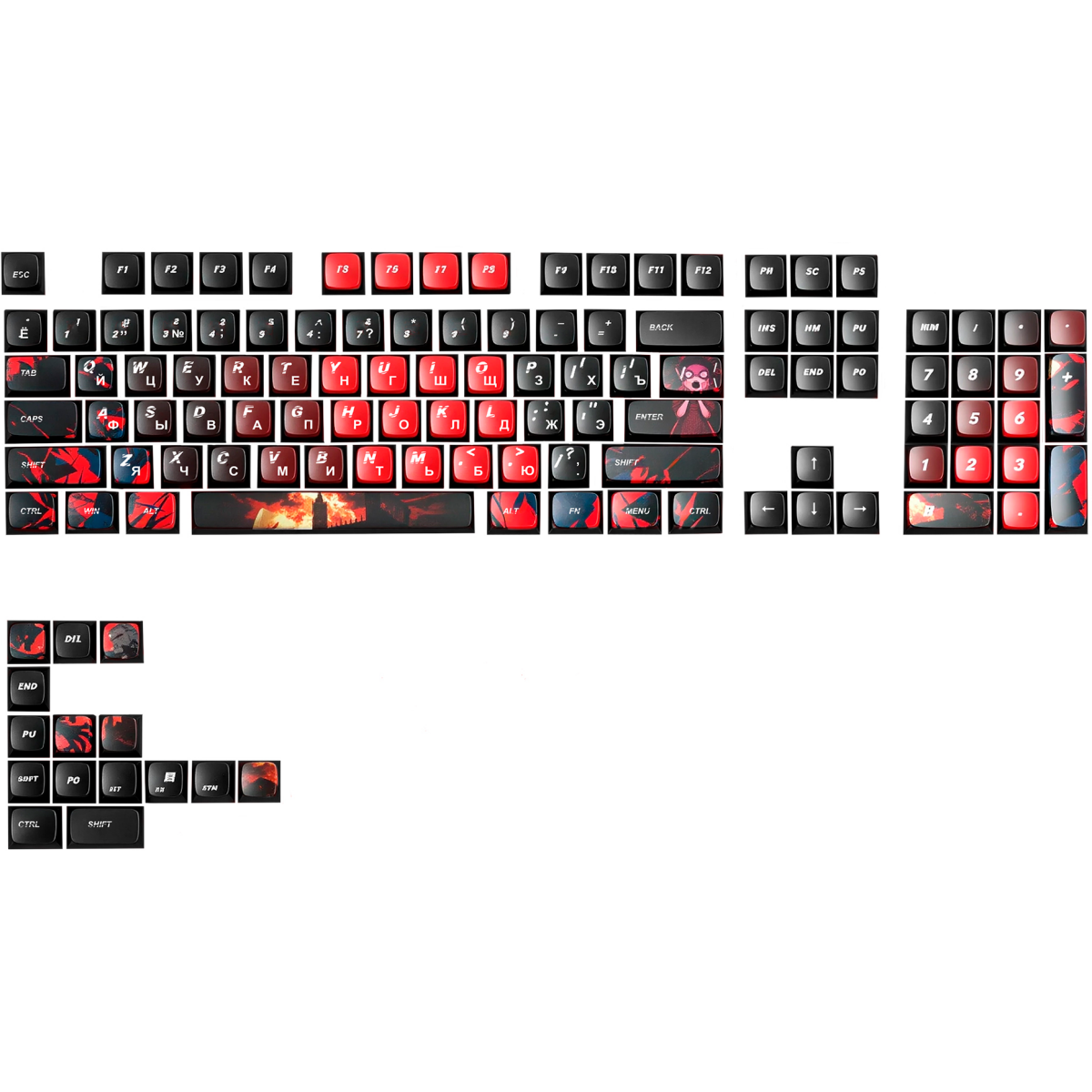 Комплект клавиш AULA Werewolf sighting Black Red