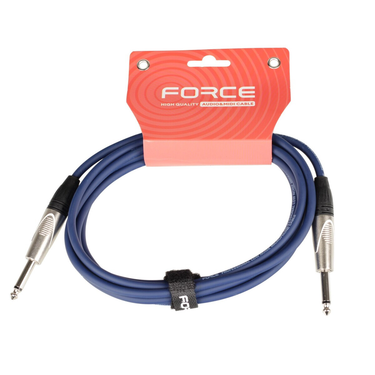Кабель инструментальный 6.3 Jack (M) - 6.3 Jack (M), 3м, FORCE FGC-09 Blue
