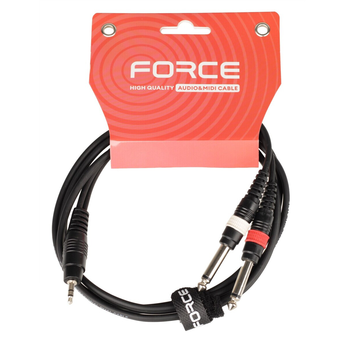 Кабель межблочный 3.5 Jack (M) - 2x 6.3 Jack (M), 1.5м, FORCE FLC-38