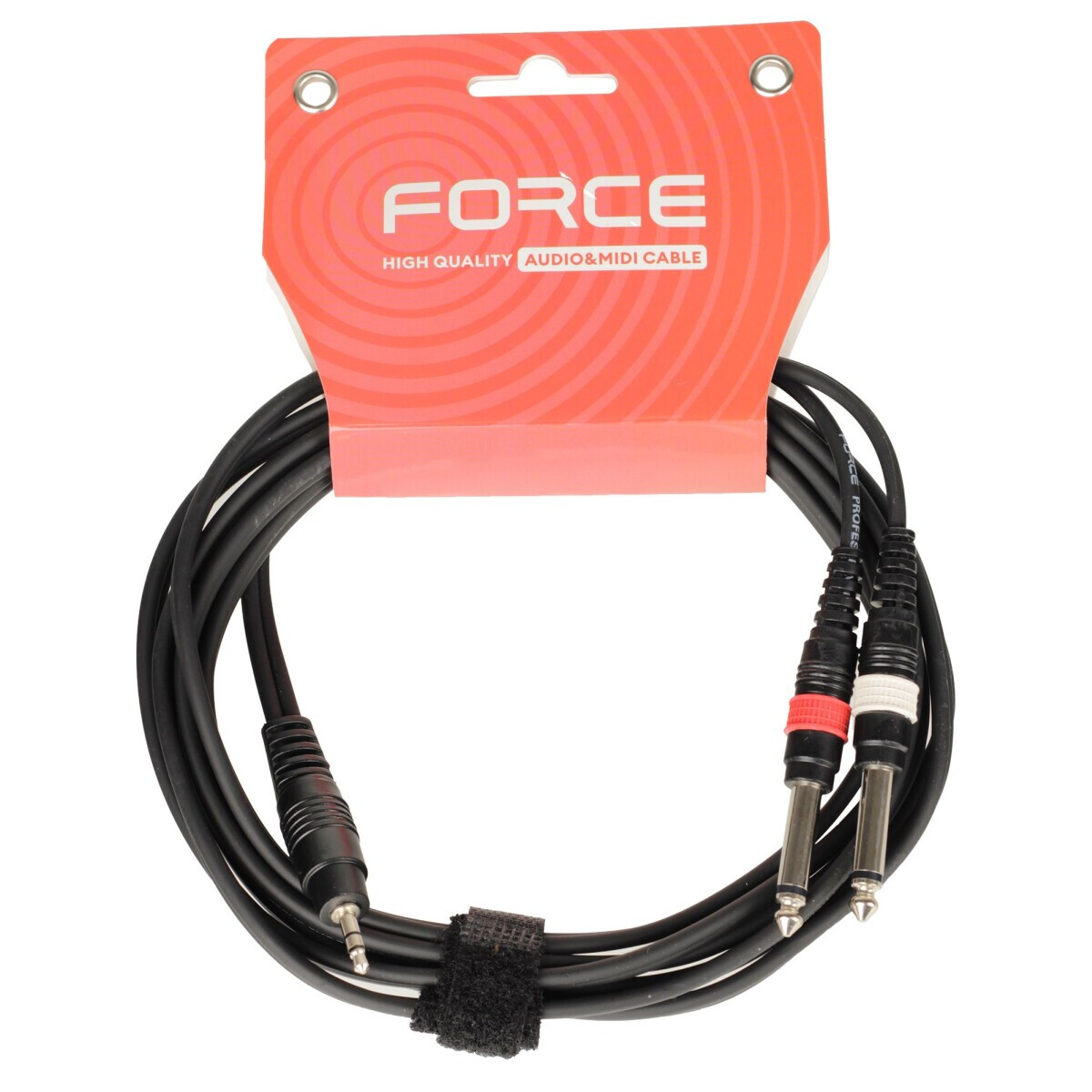 Кабель межблочный 3.5 Jack (M) - 2x 6.3 Jack (M), 3м, FORCE FLC-38
