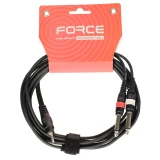 Кабель межблочный 3.5 Jack (M) - 2x 6.3 Jack (M), 3м, FORCE FLC-38 (FLC-38/3)