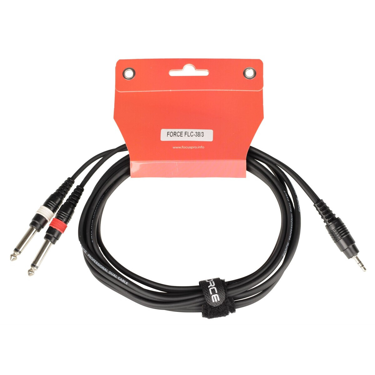 Кабель 3.5 Jack (M) - 2x 6.3 Jack (M), 3м, FORCE FLC-38 - FLC-38/3 - фото 2