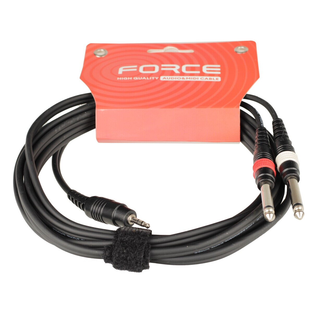 Кабель 3.5 Jack (M) - 2x 6.3 Jack (M), 3м, FORCE FLC-38 - FLC-38/3 - фото 3