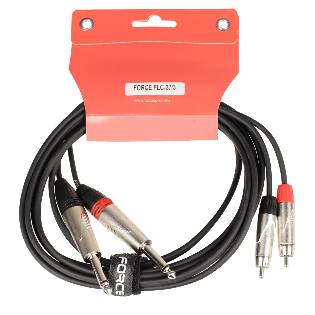 Кабель межблочный 2x 6.3 Jack (M) - 2x RCA (M), 3м, FORCE FLC-37 - FLC-37/3 - фото 2