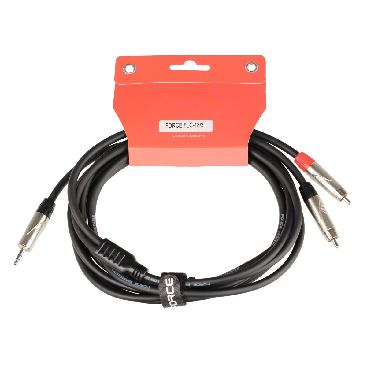 Кабель межблочный 3.5 Jack (M) - 2x RCA (M), 3м, FORCE FLC-18 - FLC-18/3 - фото 2