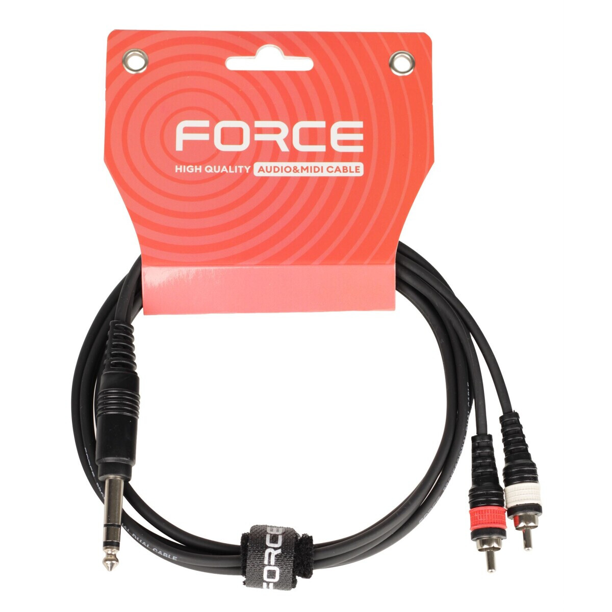 Кабель межблочный 6.3 Jack (M) - 2x RCA (M), 1.5м, FORCE FLC-27