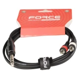 Кабель межблочный 6.3 Jack (M) - 2x RCA (M), 1.5м, FORCE FLC-27 (FLC-27/1.5)
