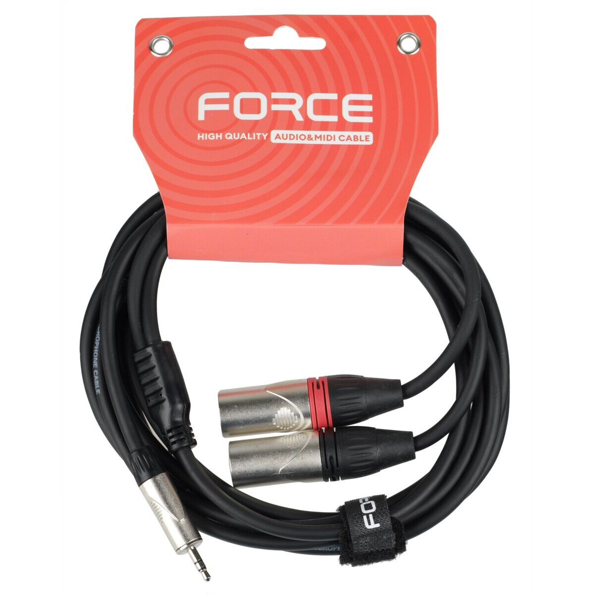 Кабель межблочный 3.5 Jack (M) - 2x XLR (M), 3м, FORCE FLC-19