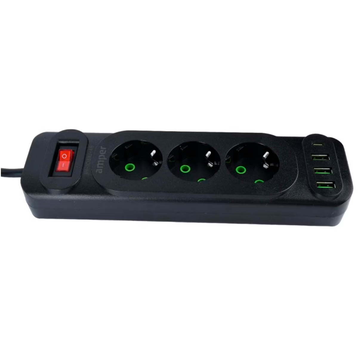 Сетевой удлинитель Amper JH-1081U-4B - фото 2