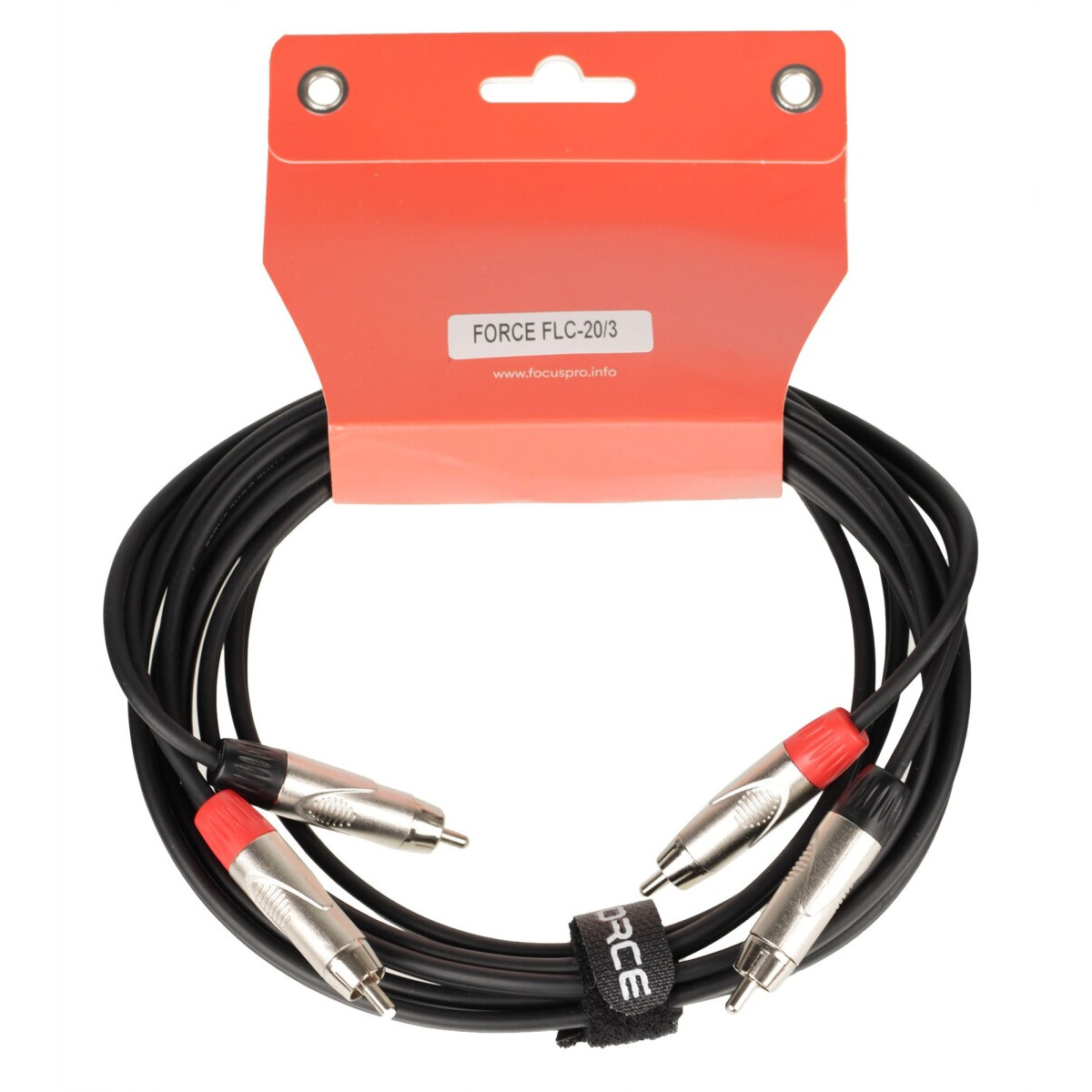 Кабель межблочный 2x RCA (M) - 2x RCA (M), 3м, FORCE FLC-20 - FLC-20/3 - фото 2