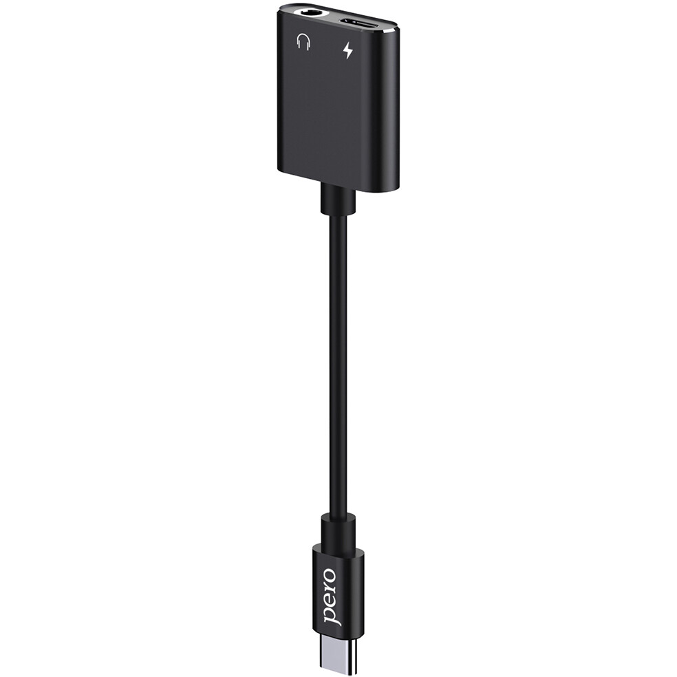 Переходник USB Type-C - 3.5 Jack/USB Type-C, 0.1м, PERO AD10 Black - фото 2