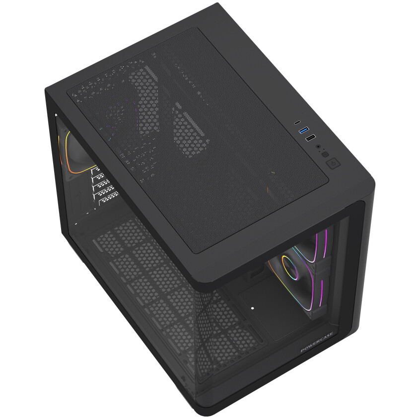 Корпус Powercase Vision Micro M5B Black - CVMM5B-A3 - фото 4