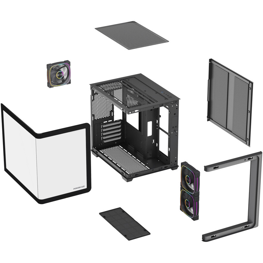 Корпус Powercase Vision Micro M5B Black - CVMM5B-A3 - фото 8