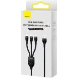 Кабель USB - microUSB/USB Type-C/Lightning, 1.2м, Baseus CASS030001