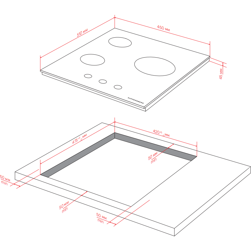 Газовая варочная панель Kuppersberg FG 40 B - фото 2