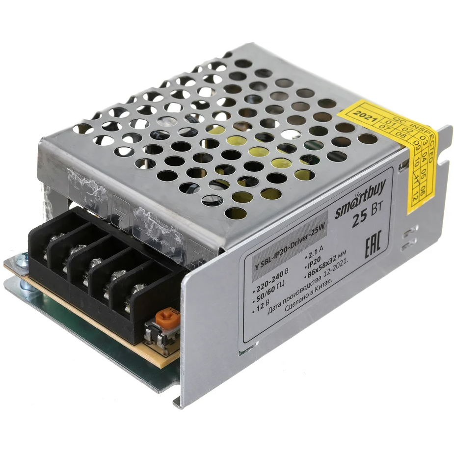 Драйвер для светодиодной ленты SmartBuy SBL-IP20-Driver-25W
