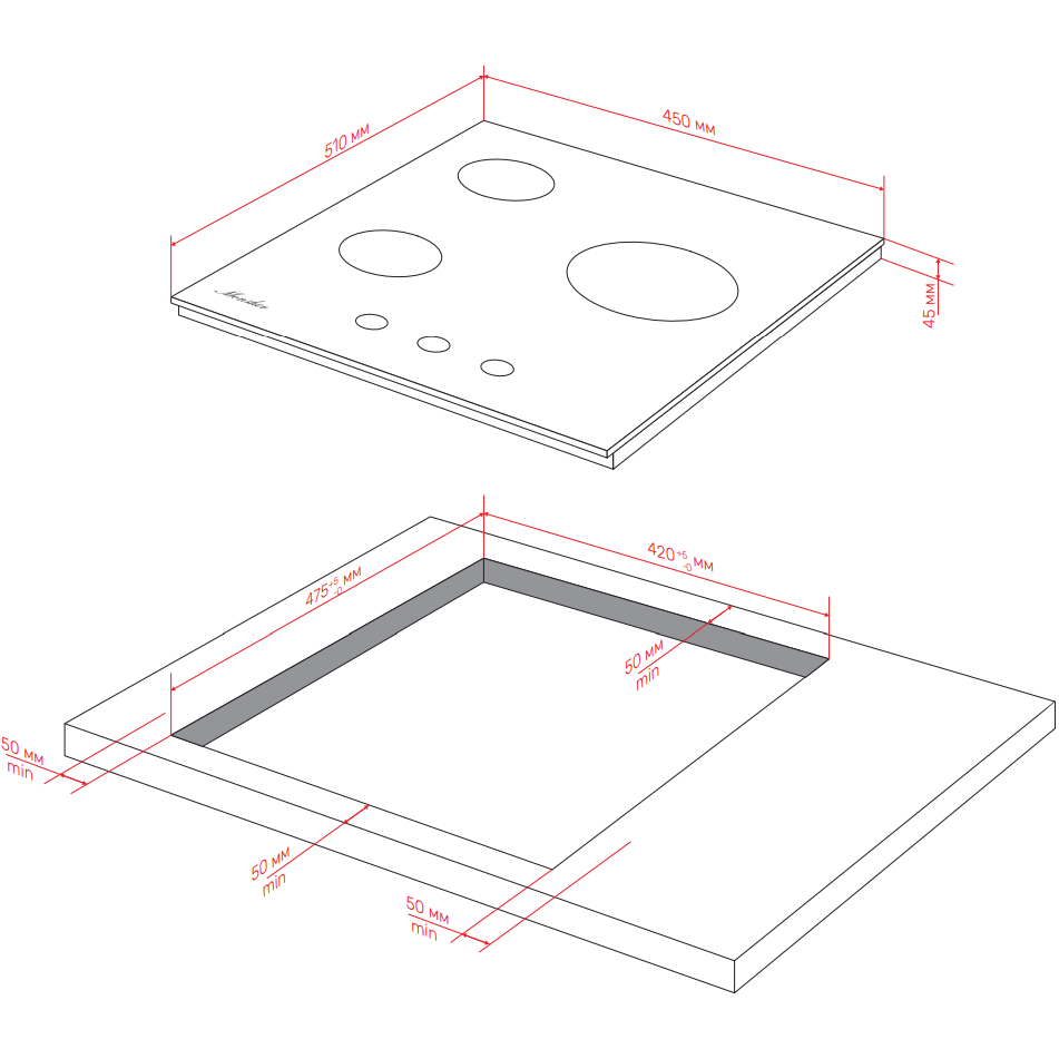 Газовая варочная панель Monsher MGG 44 Noir - фото 2