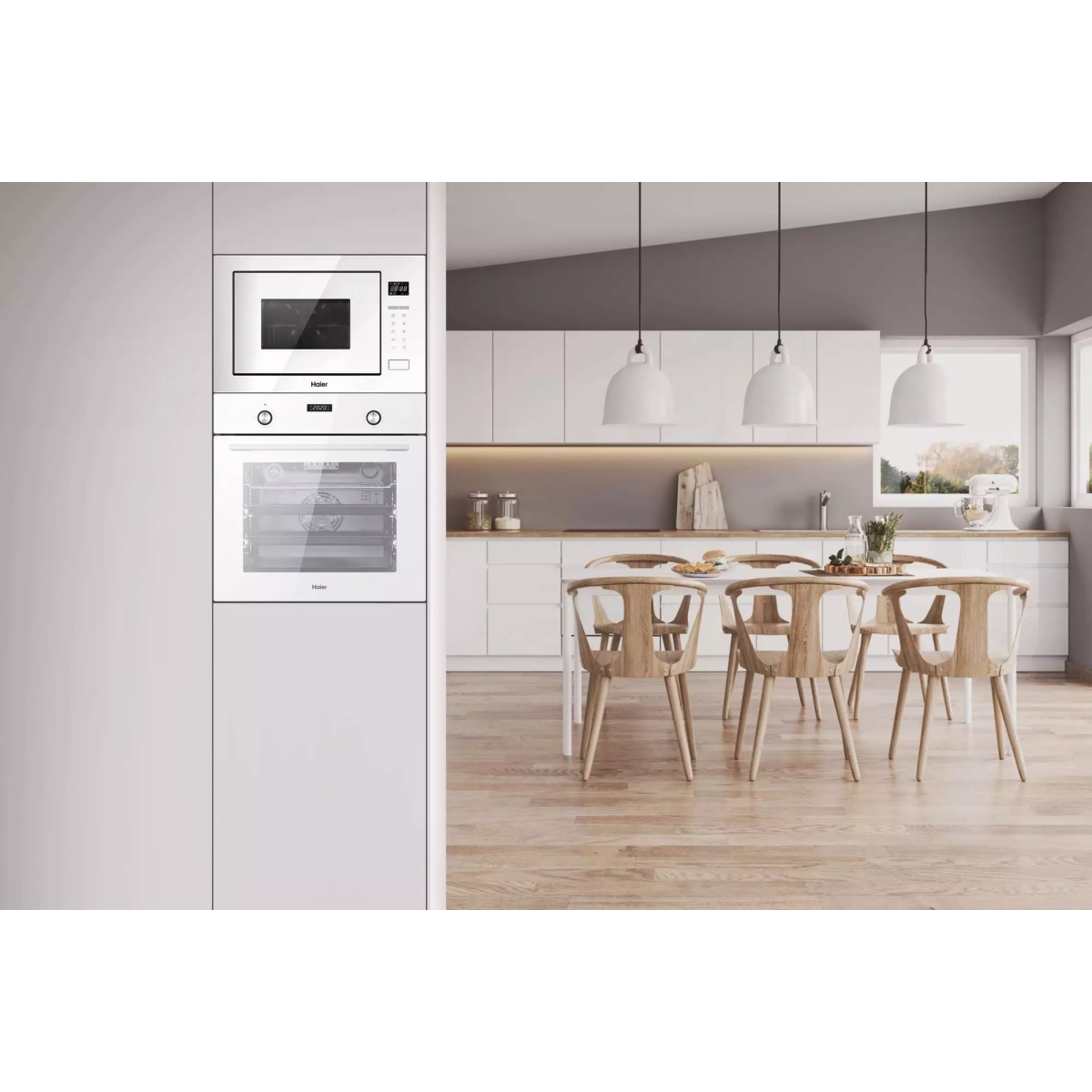 Встраиваемая микроволновая печь Haier HMX-BTG259W - TD0037958RU - фото 5