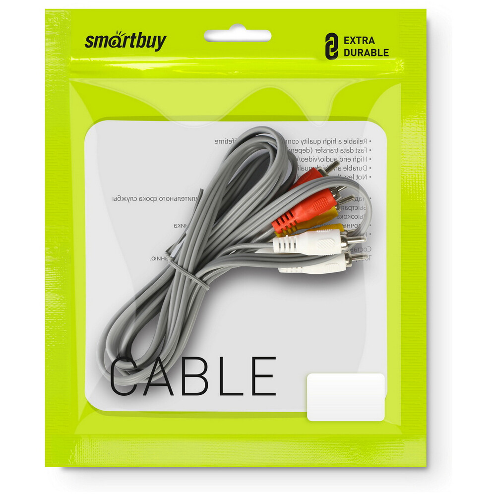 Кабель 3x RCA (M) - 3x RCA (M), 1.8м, SmartBuy KA-231-200 - фото 2