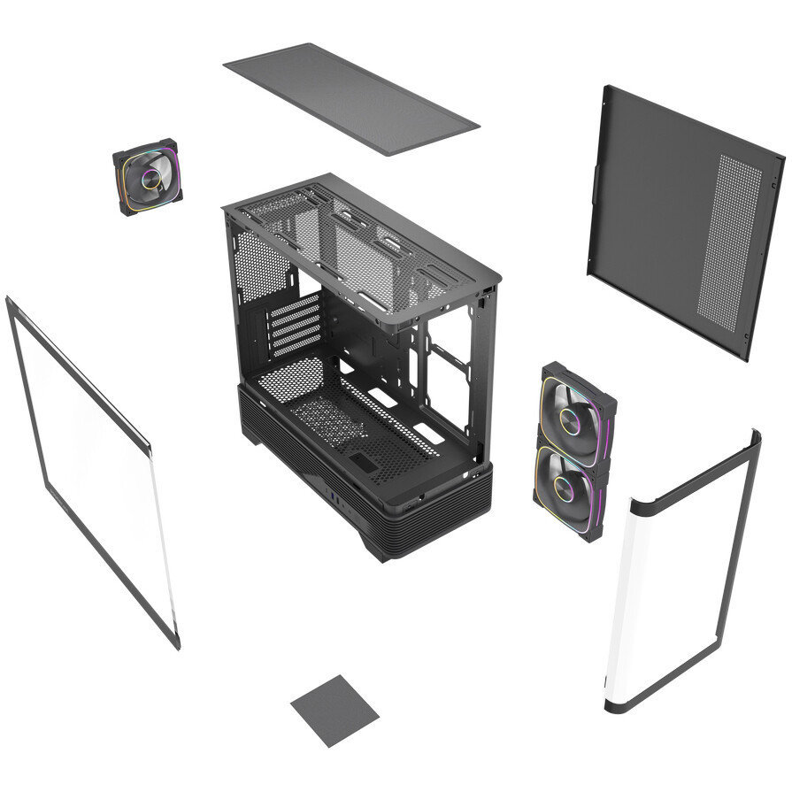 Корпус Powercase Vision Micro M6B Black - CVMM6B-A3 - фото 8