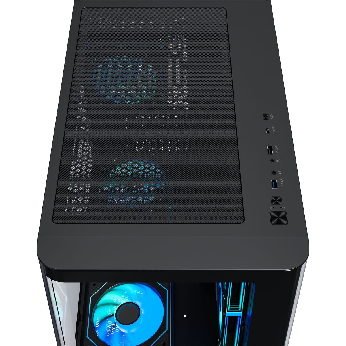 Корпус XASTRA QR500M 6ARGB-FM-C10-UC Black - QR500M-6FM12A-C10-UC - фото 6