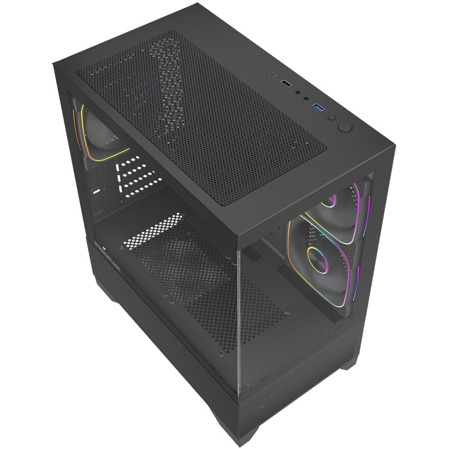 Корпус Powercase Vision Micro M4B Black - CVMM4B-A3 - фото 4