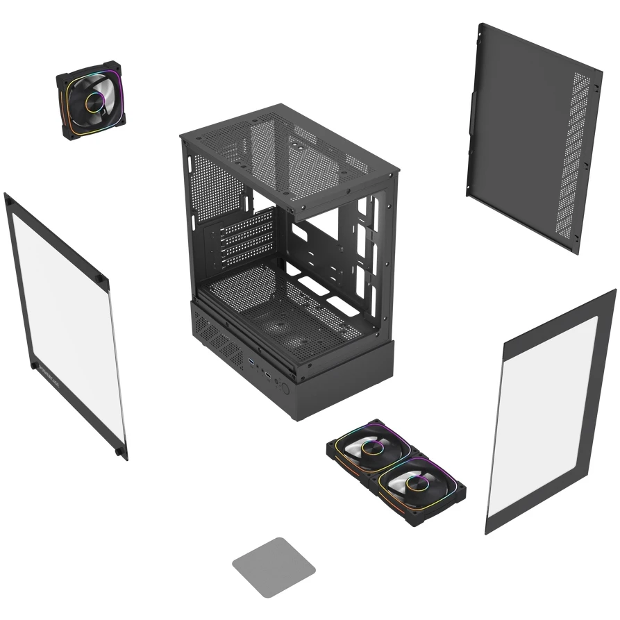 Корпус Powercase Vision Micro M1 ARGB Black - CVMM1B-A3 - фото 8