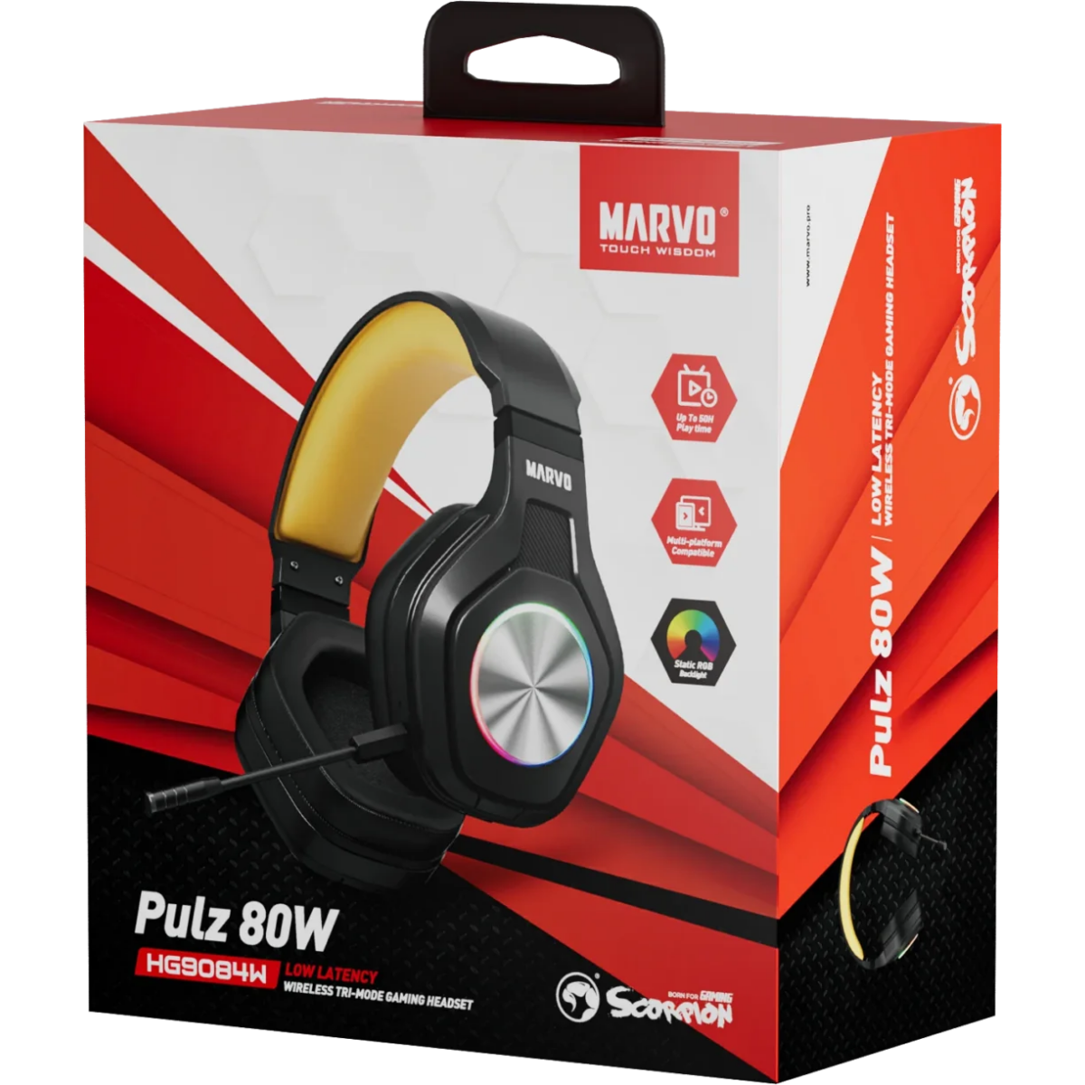 Гарнитура MARVO HG9084W Pulz 80W Black - фото 6