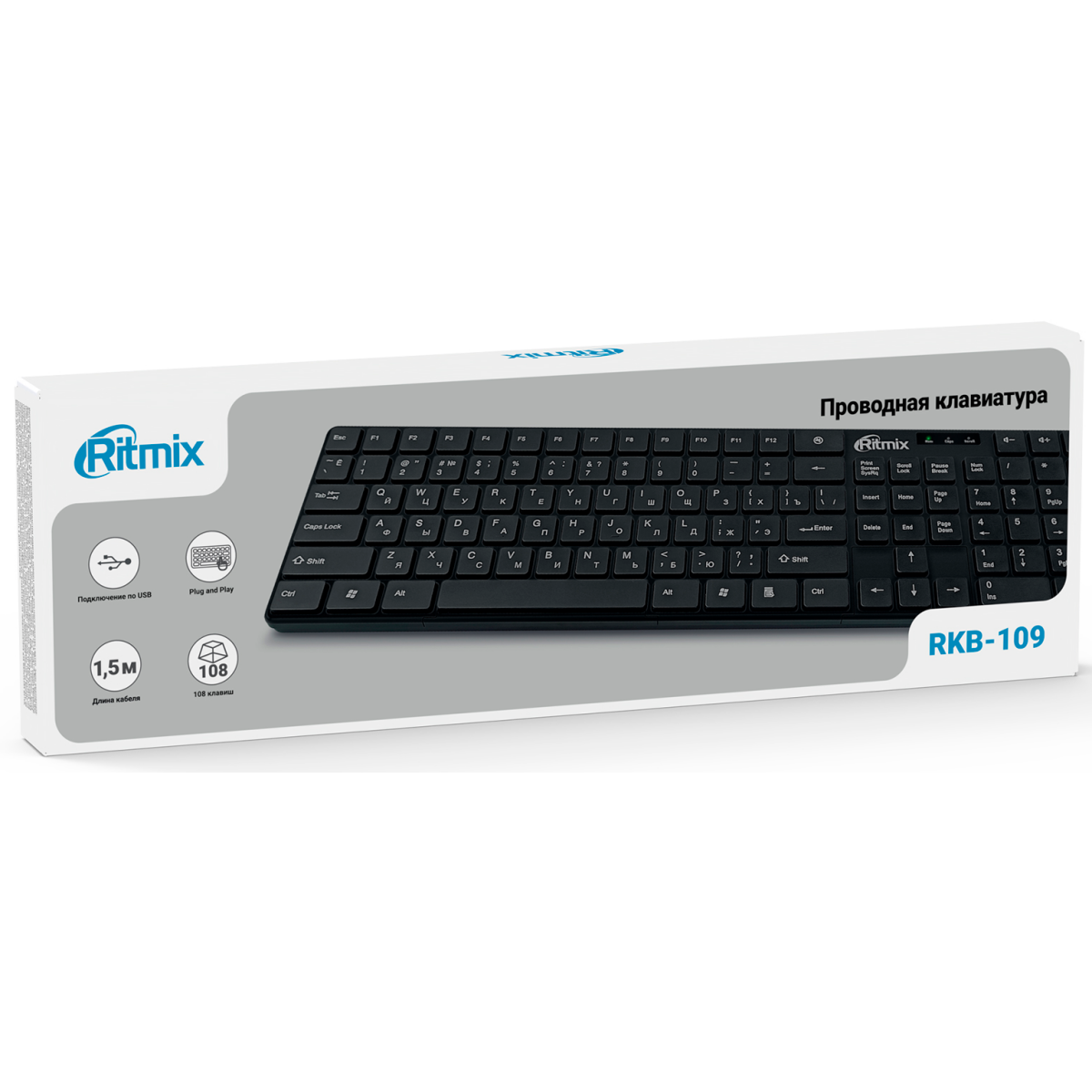 Клавиатура Ritmix RKB-109 Black - фото 3