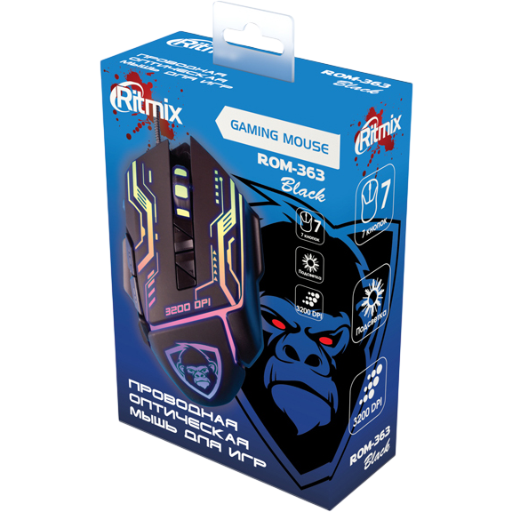 Мышь Ritmix ROM-363 Black - фото 8