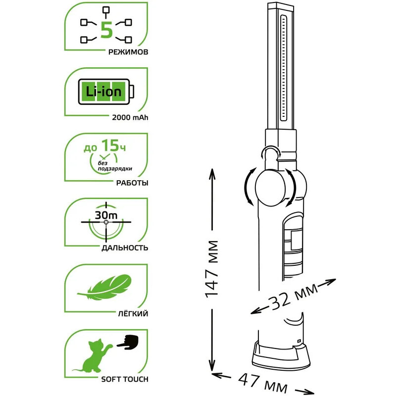 Фонарь ручной Gauss GF803 - фото 2