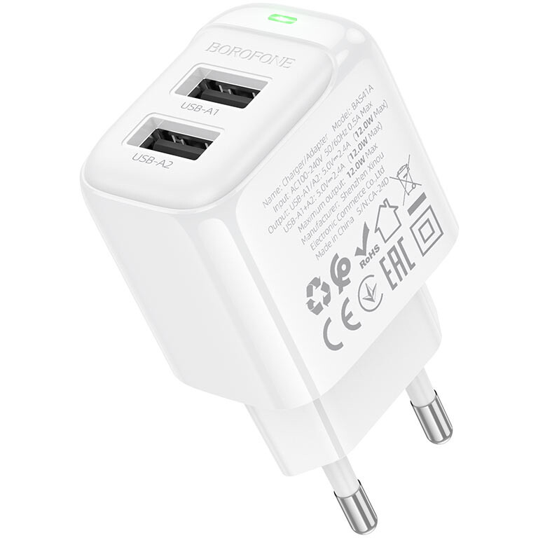 Сетевое зарядное устройство Borofone BAS41A Potential White - 6941991113741 - фото 3