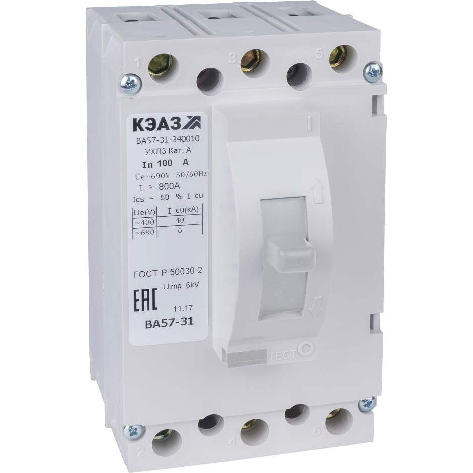 Автоматический выключатель КЭАЗ ВА57-31-340010-50А-800-690AC-УХЛ3-КЭАЗ - 108439