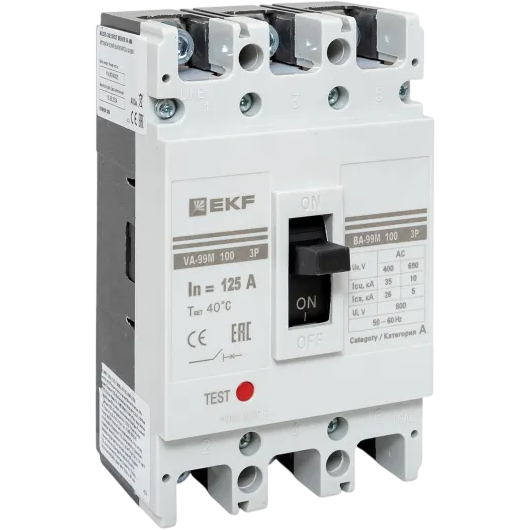 Автоматический выключатель EKF mccb99-100-125m