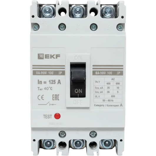 Автоматический выключатель EKF mccb99-100-125m - фото 2