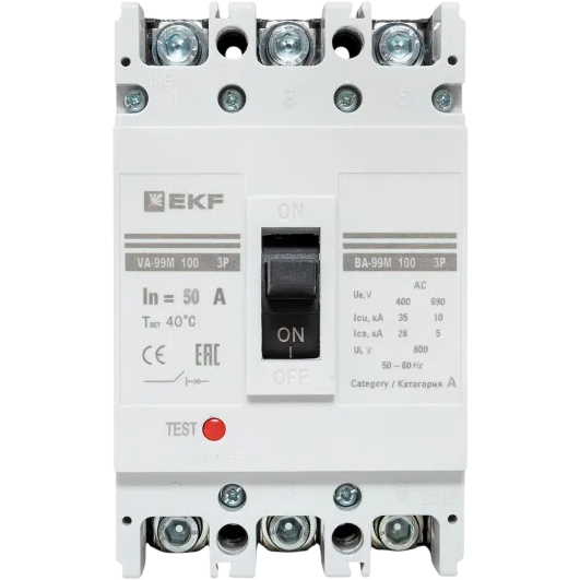 Автоматический выключатель EKF mccb99-100-50m - фото 2